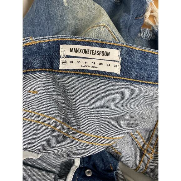 Man x One Teaspoon Mr Blacks Mens Denim Button Fly Cut Off Shorts NWT SZ 28 - Picture 7 of 8
